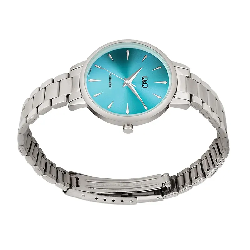 Q&Q  Light Blue 32mm Dial Silver-tone Ladies Watch- Q56A-002PY
